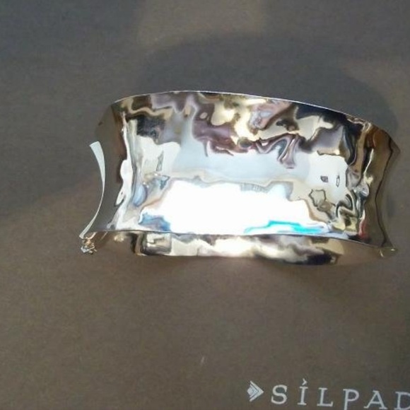 NEW Silpada Vintage Sterling Silver Sommelier Hammered Hinged.Bangle Bracelet - Picture 9 of 11